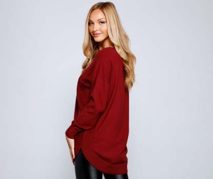 Cozy Basic Lattice Back Tunic - Lady Occasions