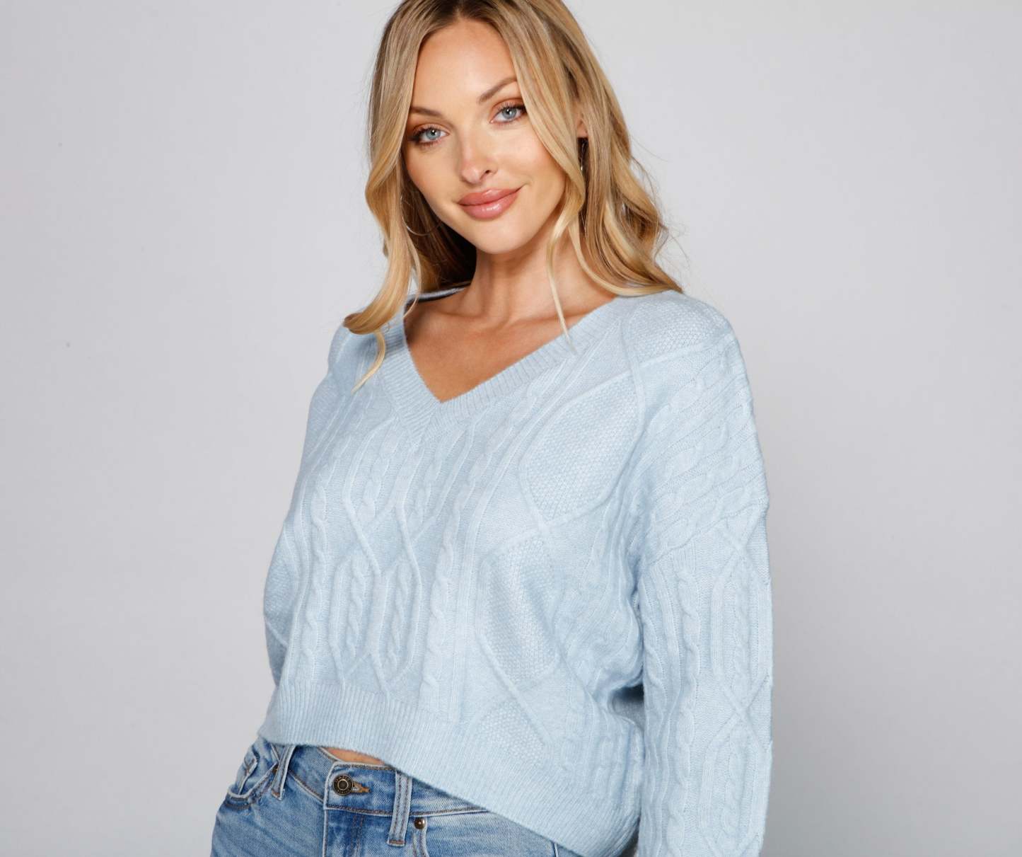 Cute And Cozy Cable Knit Cropped Sweater - Lady Occasions