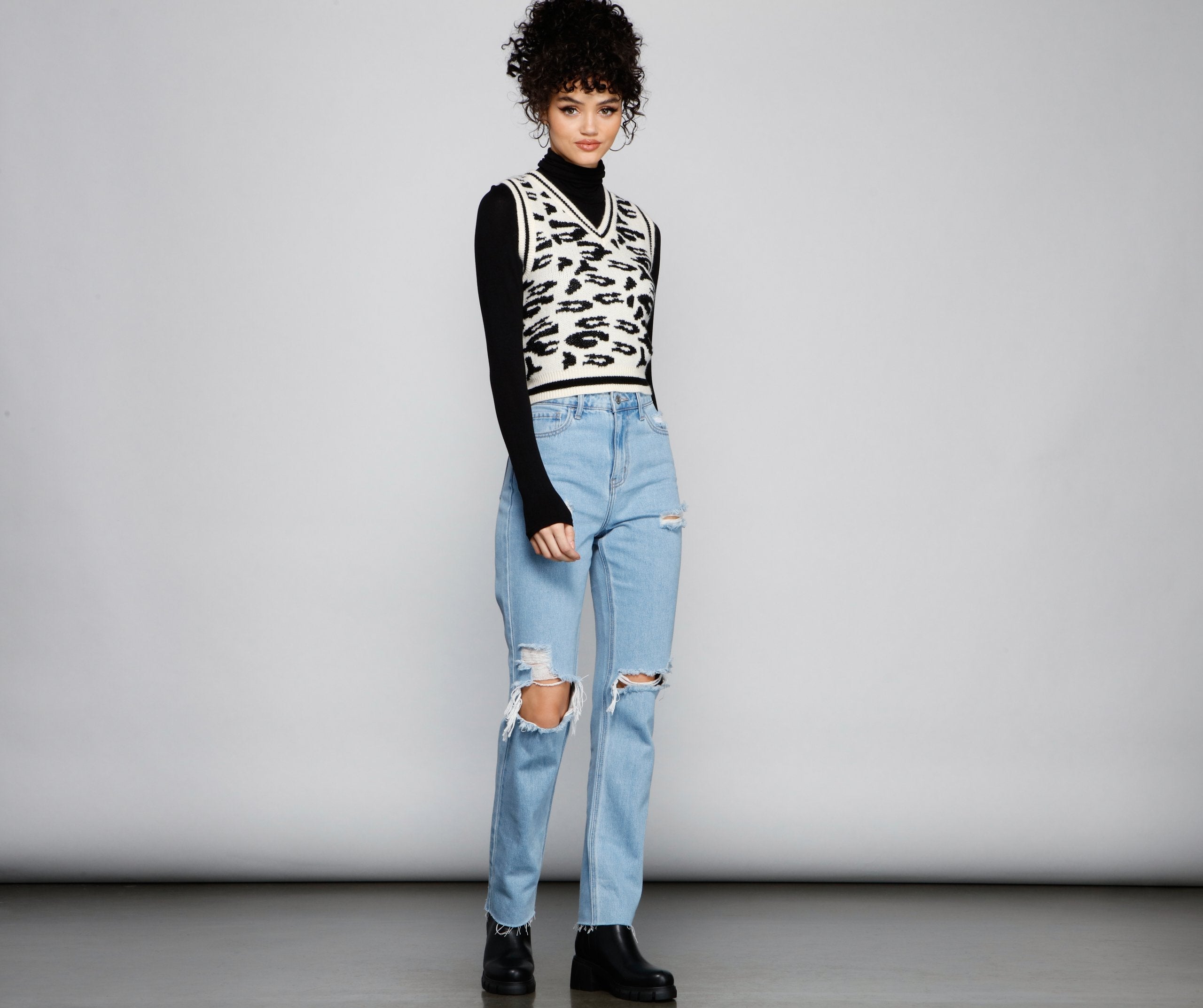 Feeling Wild Leopard Knit Vest - Lady Occasions