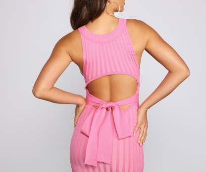 Keepin' Knit On-Trend Mini Sweater Dress - Lady Occasions
