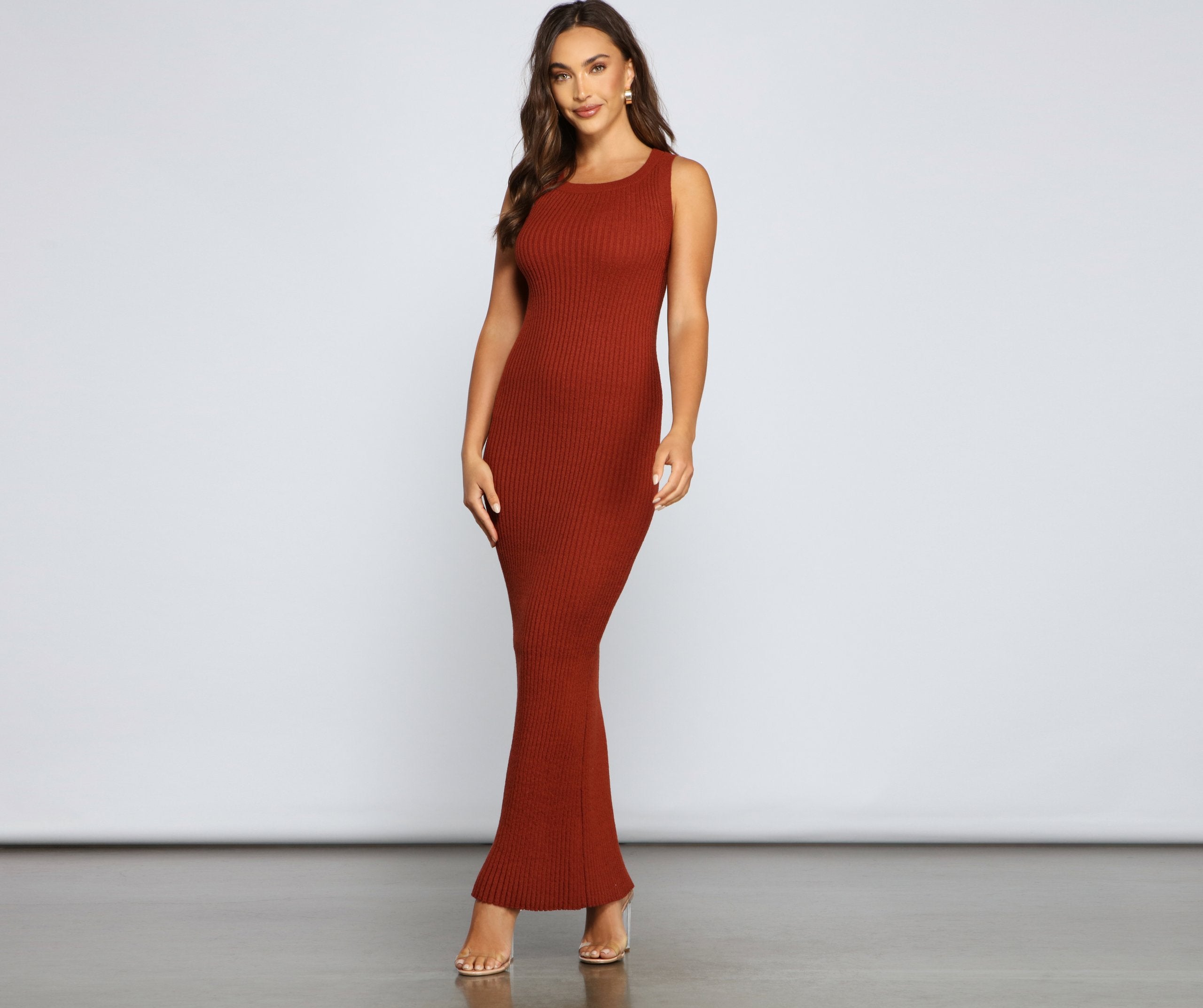 Casual-Chic Sweater Knit Dress - Lady Occasions