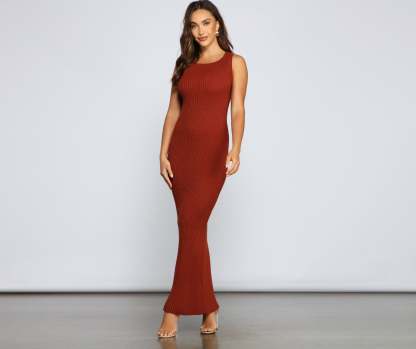 Casual-Chic Sweater Knit Dress - Lady Occasions