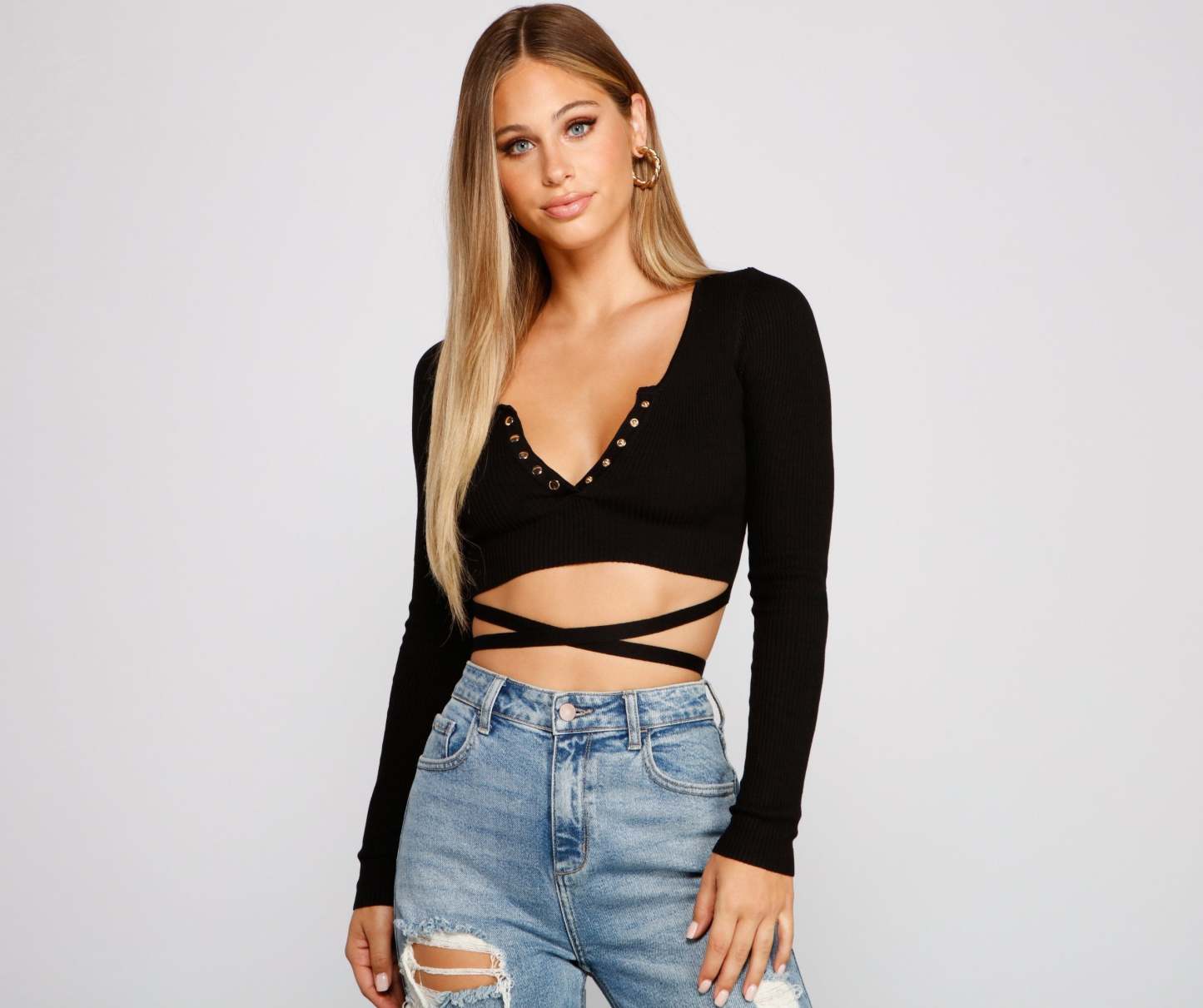 Sultry Basic Ribbed Knit Crop Top - Lady Occasions