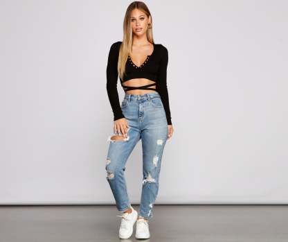 Sultry Basic Ribbed Knit Crop Top - Lady Occasions