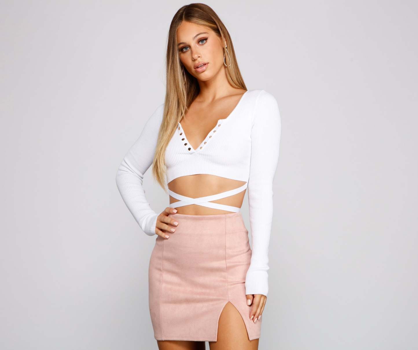 Sultry Basic Ribbed Knit Crop Top - Lady Occasions