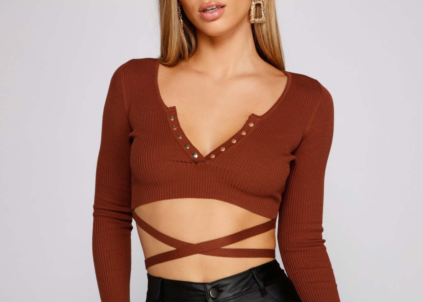 Sultry Basic Ribbed Knit Crop Top - Lady Occasions