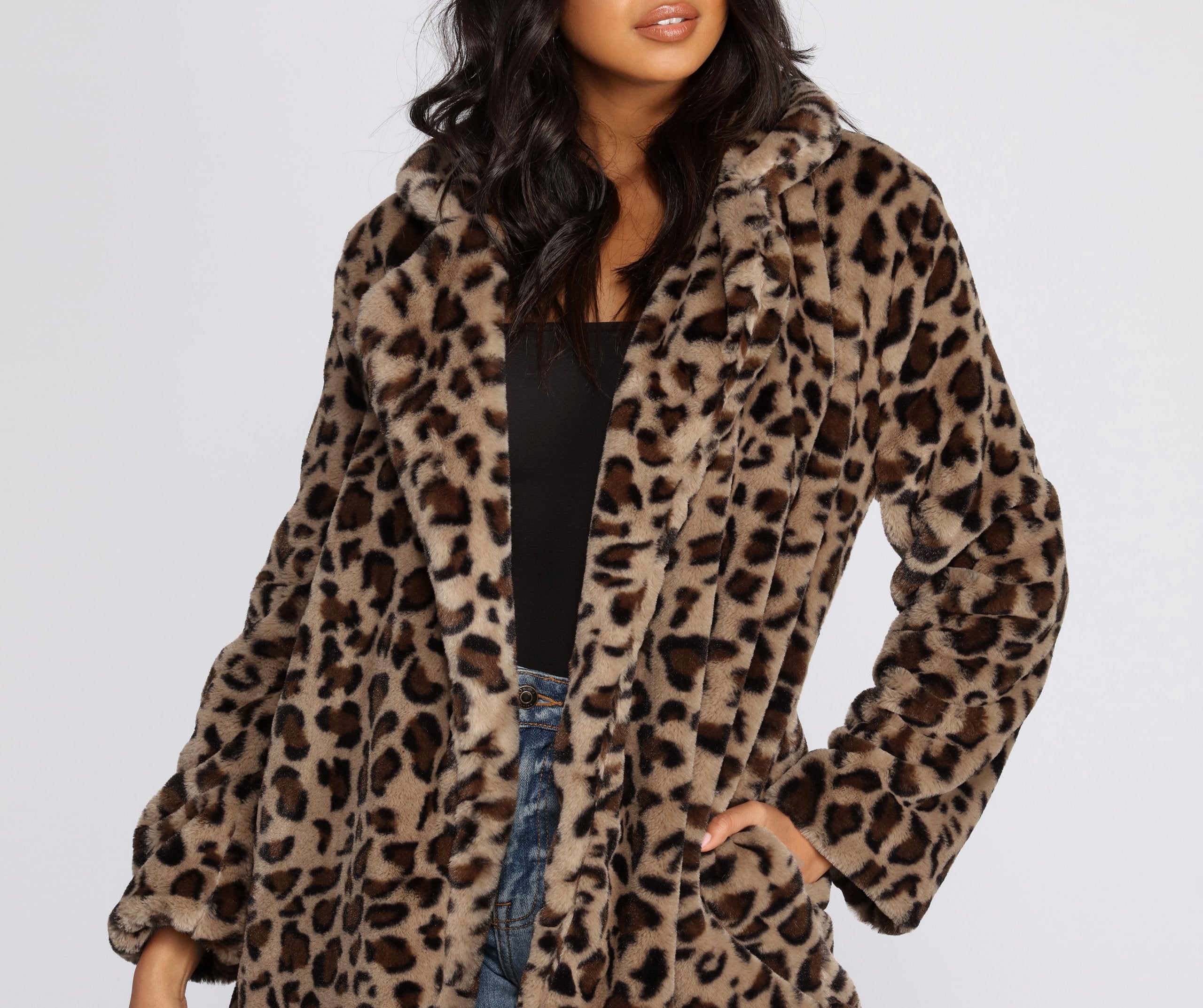 Fierce Leopard Faux Fur Jacket - Lady Occasions
