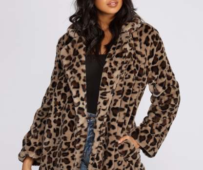 Fierce Leopard Faux Fur Jacket - Lady Occasions