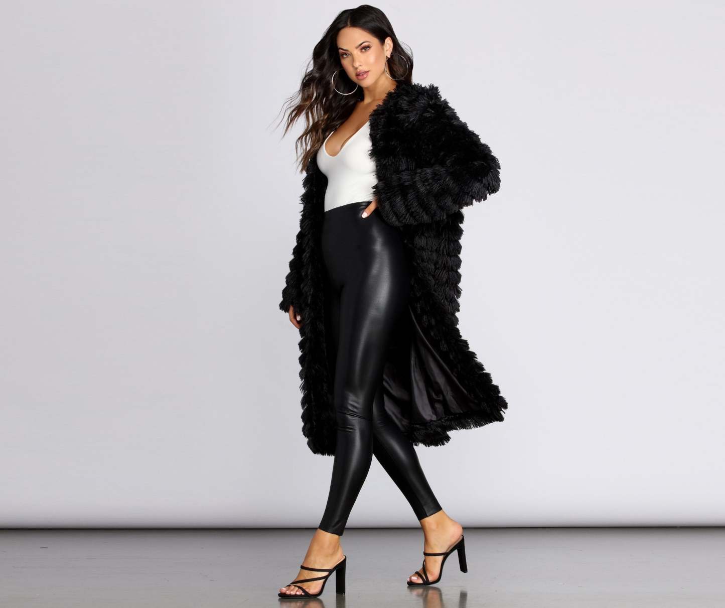 Long Line Fringe Coat - Lady Occasions