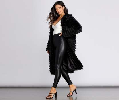 Long Line Fringe Coat - Lady Occasions