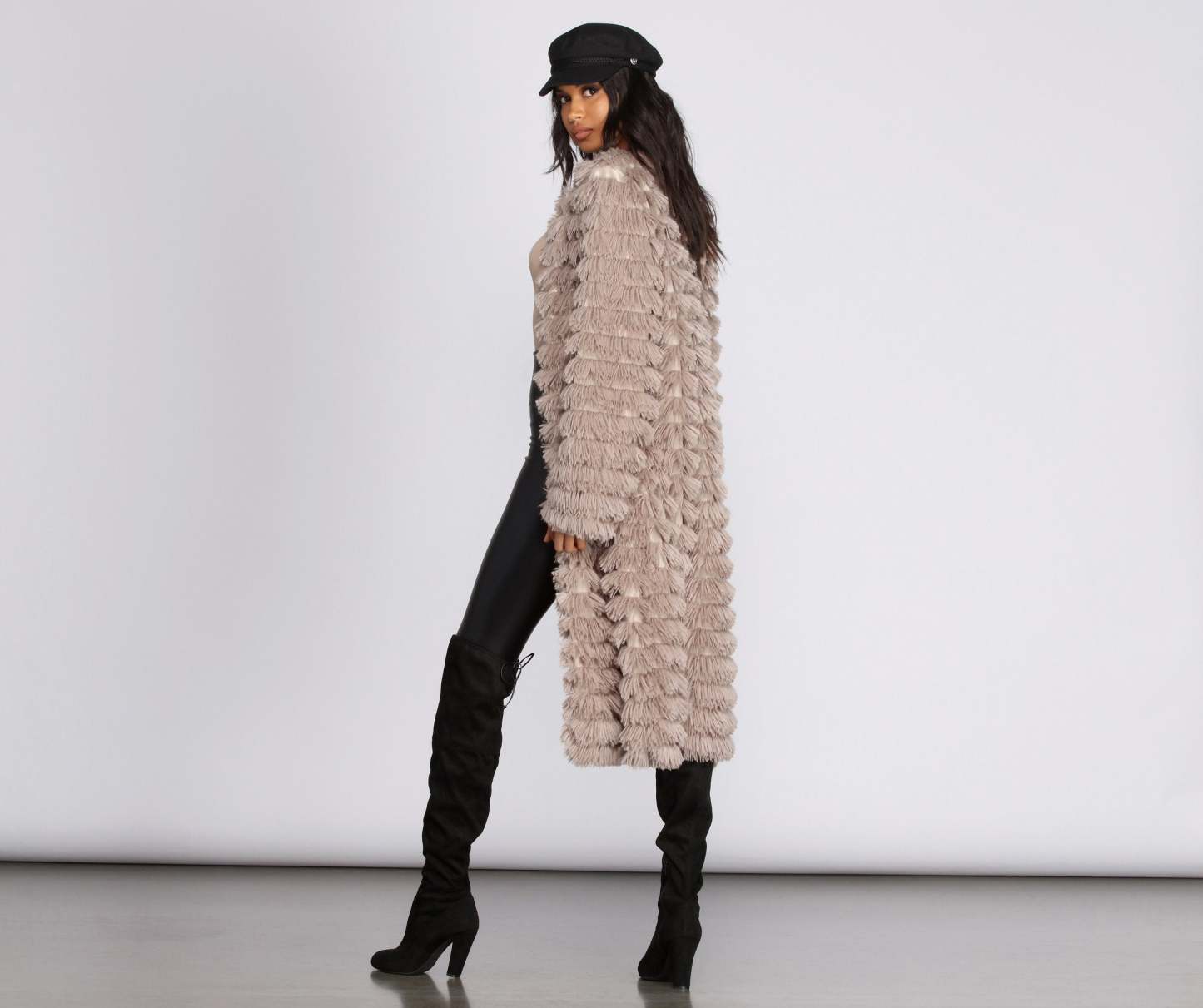 Long Line Fringe Coat - Lady Occasions