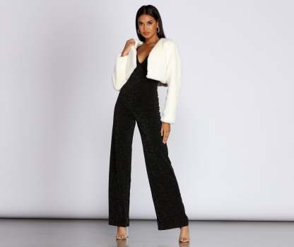 Faux Fur Crop Jacket - Lady Occasions