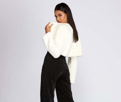 Faux Fur Crop Jacket - Lady Occasions