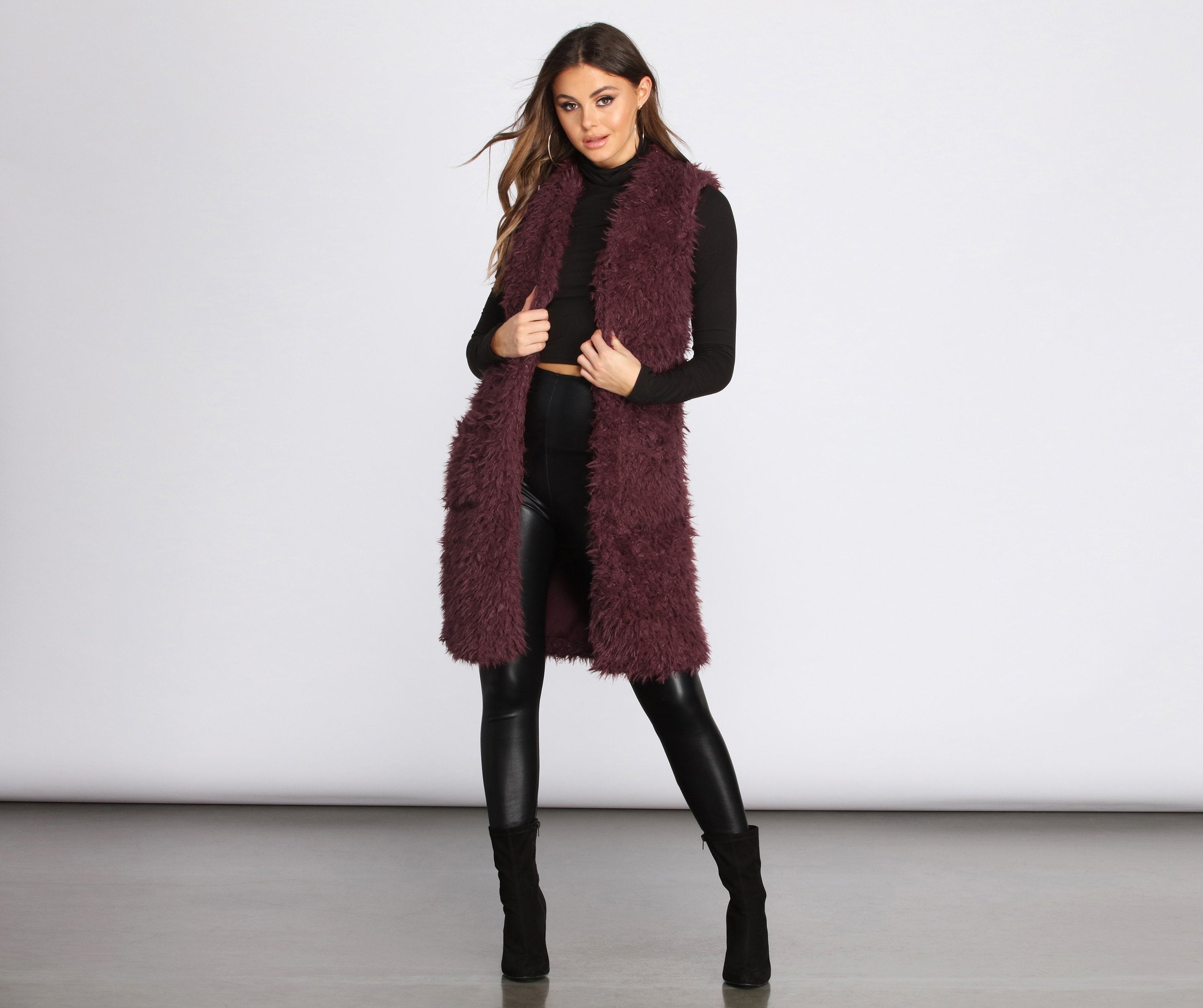 Love To Layer Long Faux Fur Vest - Lady Occasions