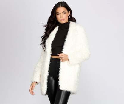 No Chill Faux Fur Long Jacket - Lady Occasions