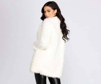 No Chill Faux Fur Long Jacket - Lady Occasions