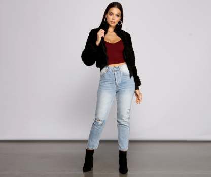 Back To Basics Faux Fur Jacket - Lady Occasions