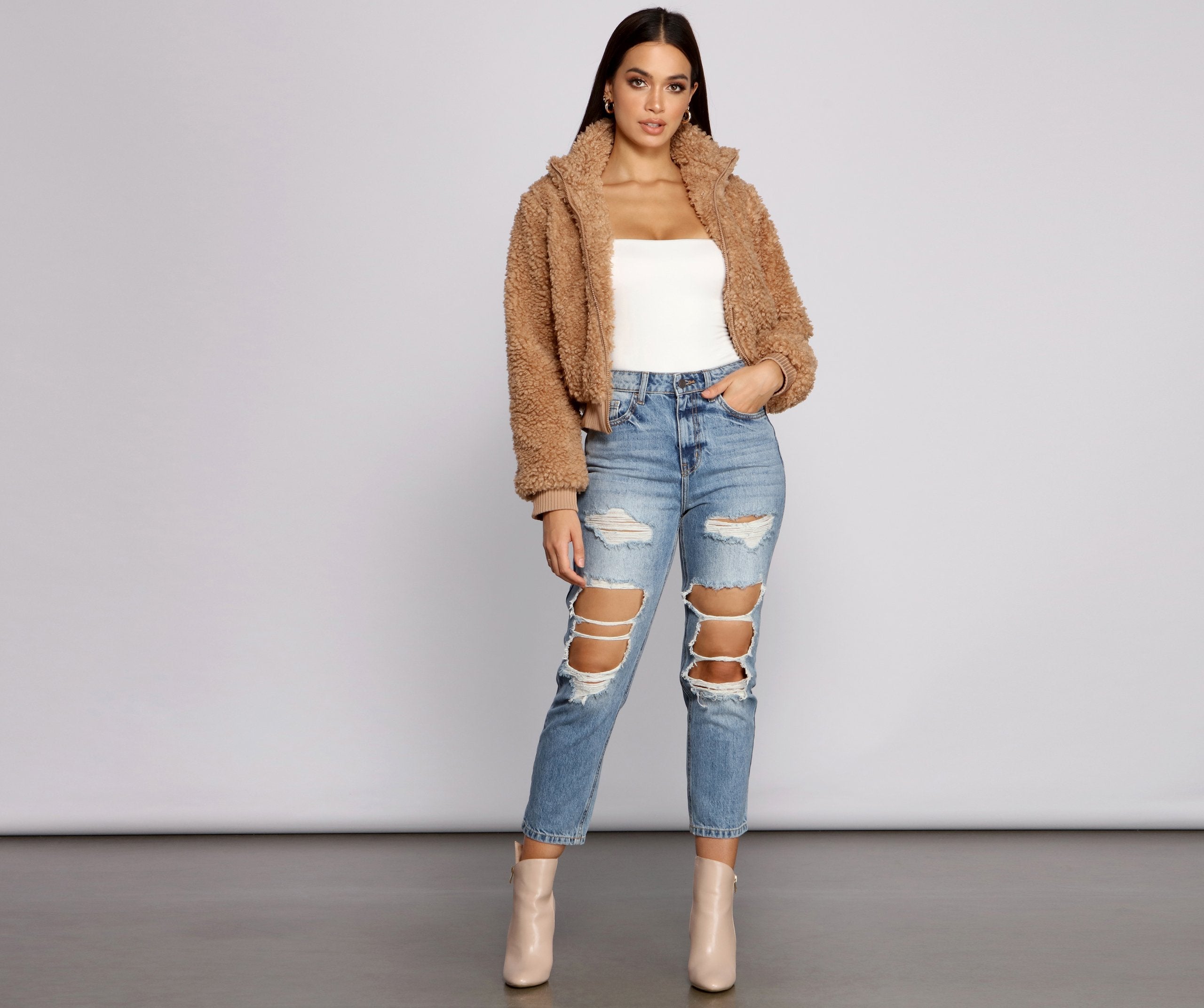 Back To Basics Faux Fur Jacket - Lady Occasions