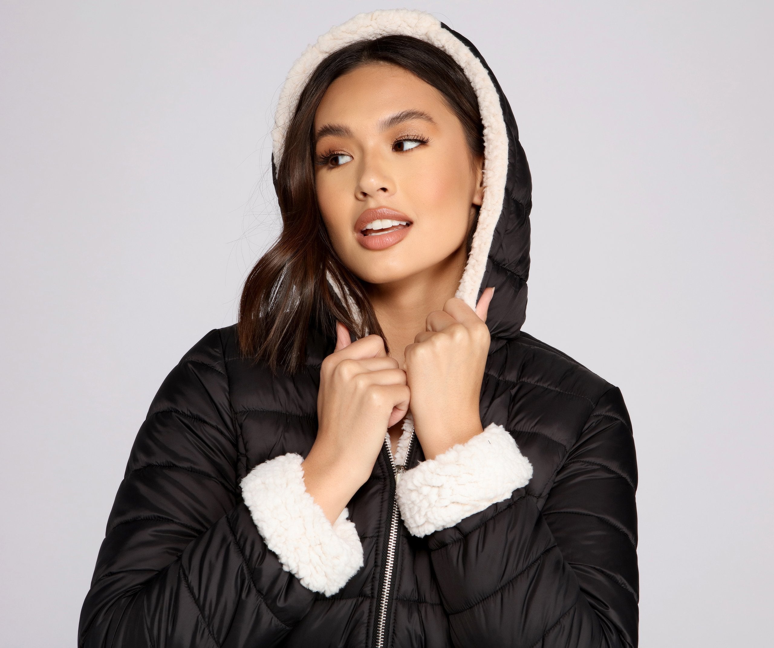 Faux Fur Reversible Puffer Jacket - Lady Occasions