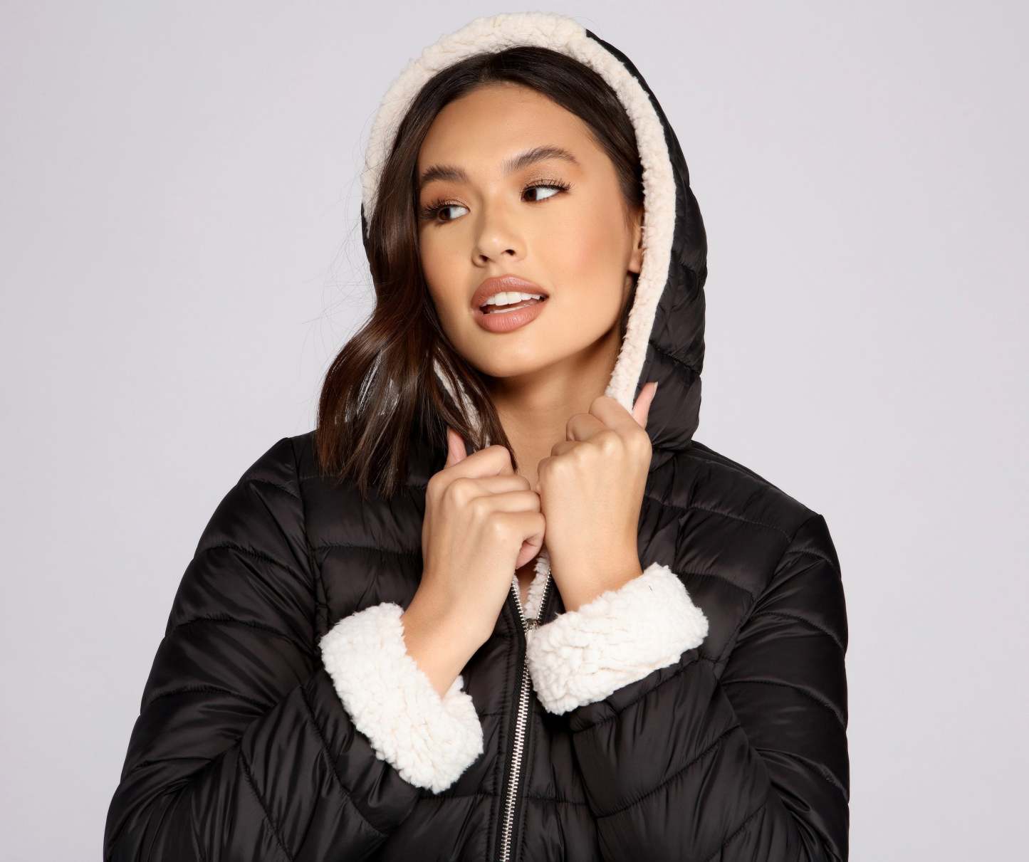 Faux Fur Reversible Puffer Jacket - Lady Occasions