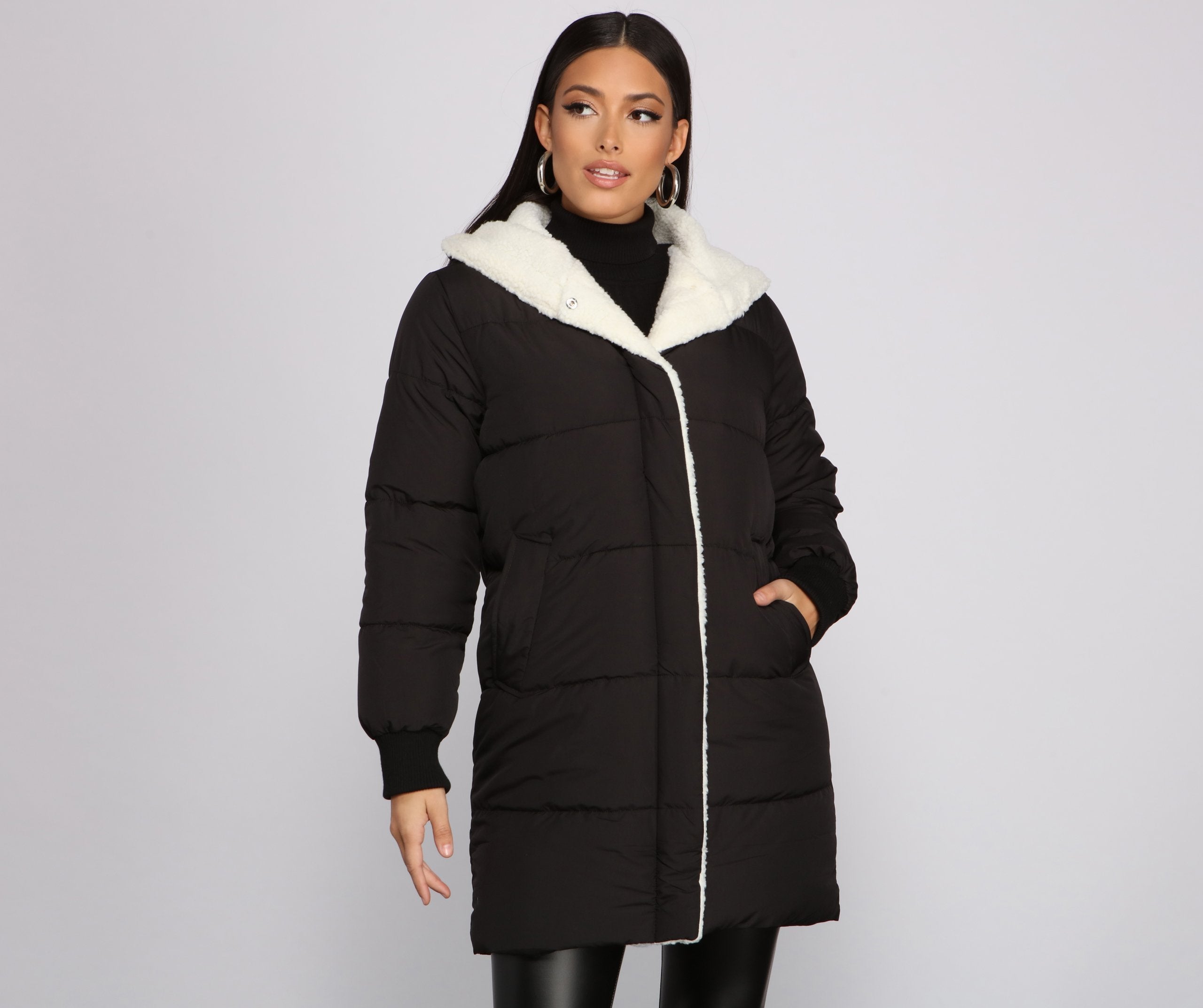 Cozy Up Long Line Puffer Jacket - Lady Occasions