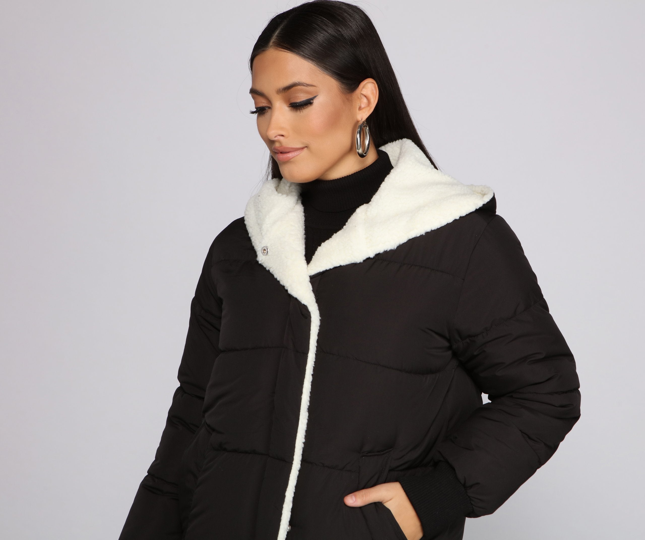 Cozy Up Long Line Puffer Jacket - Lady Occasions