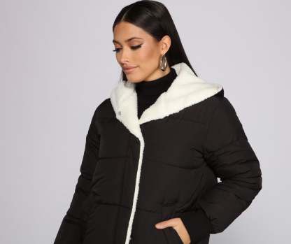 Cozy Up Long Line Puffer Jacket - Lady Occasions