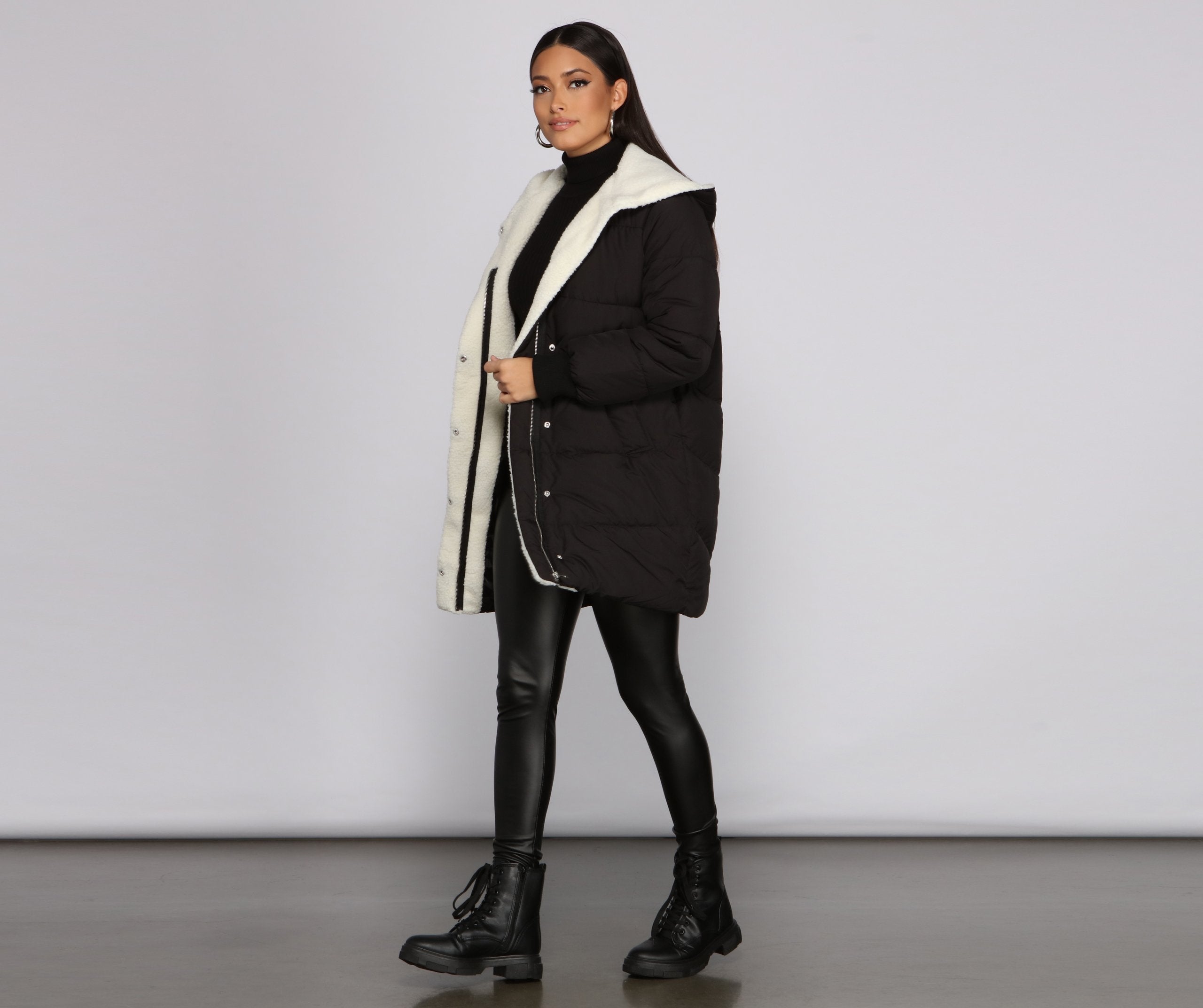 Cozy Up Long Line Puffer Jacket - Lady Occasions