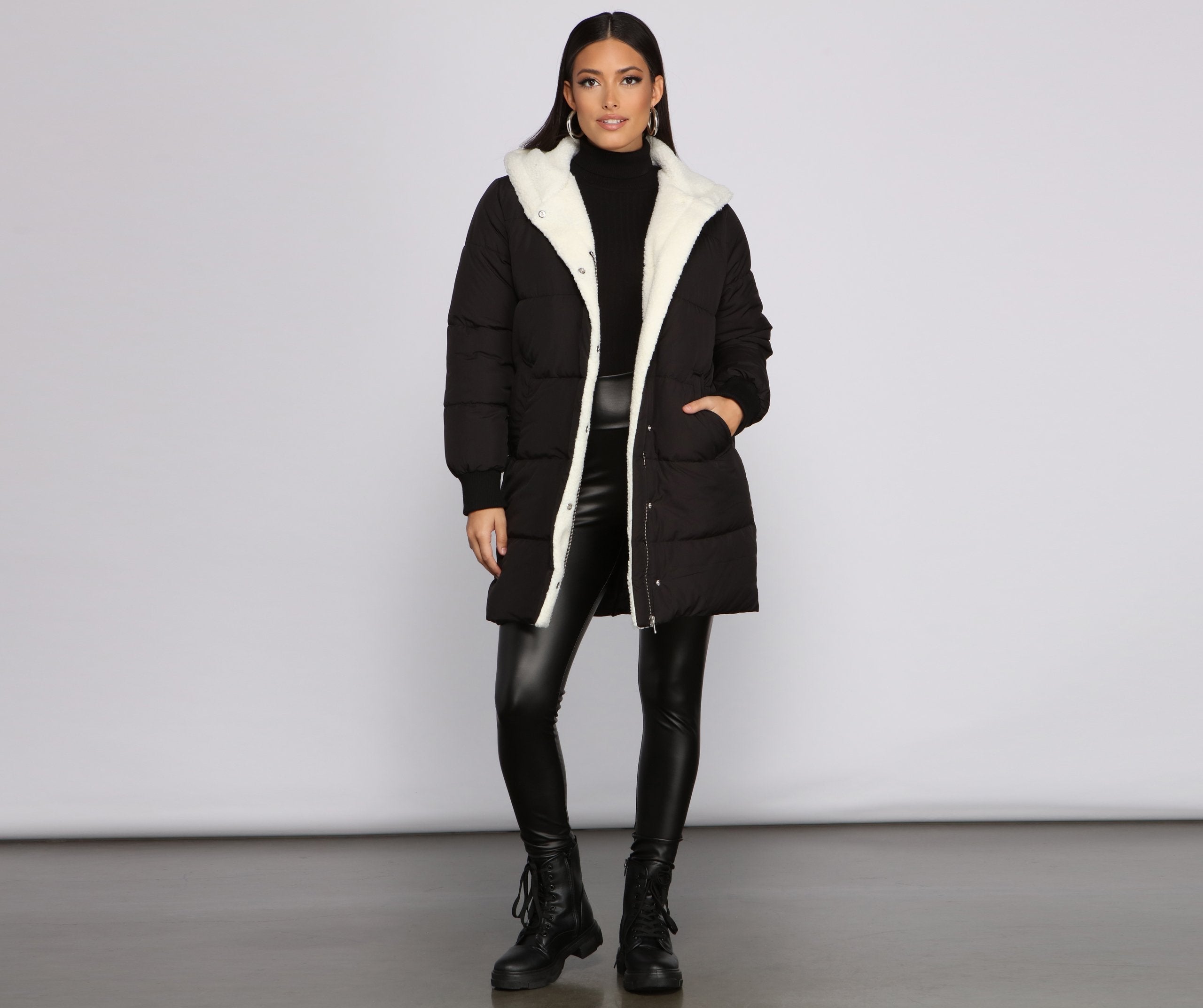 Cozy Up Long Line Puffer Jacket - Lady Occasions