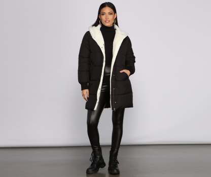 Cozy Up Long Line Puffer Jacket - Lady Occasions