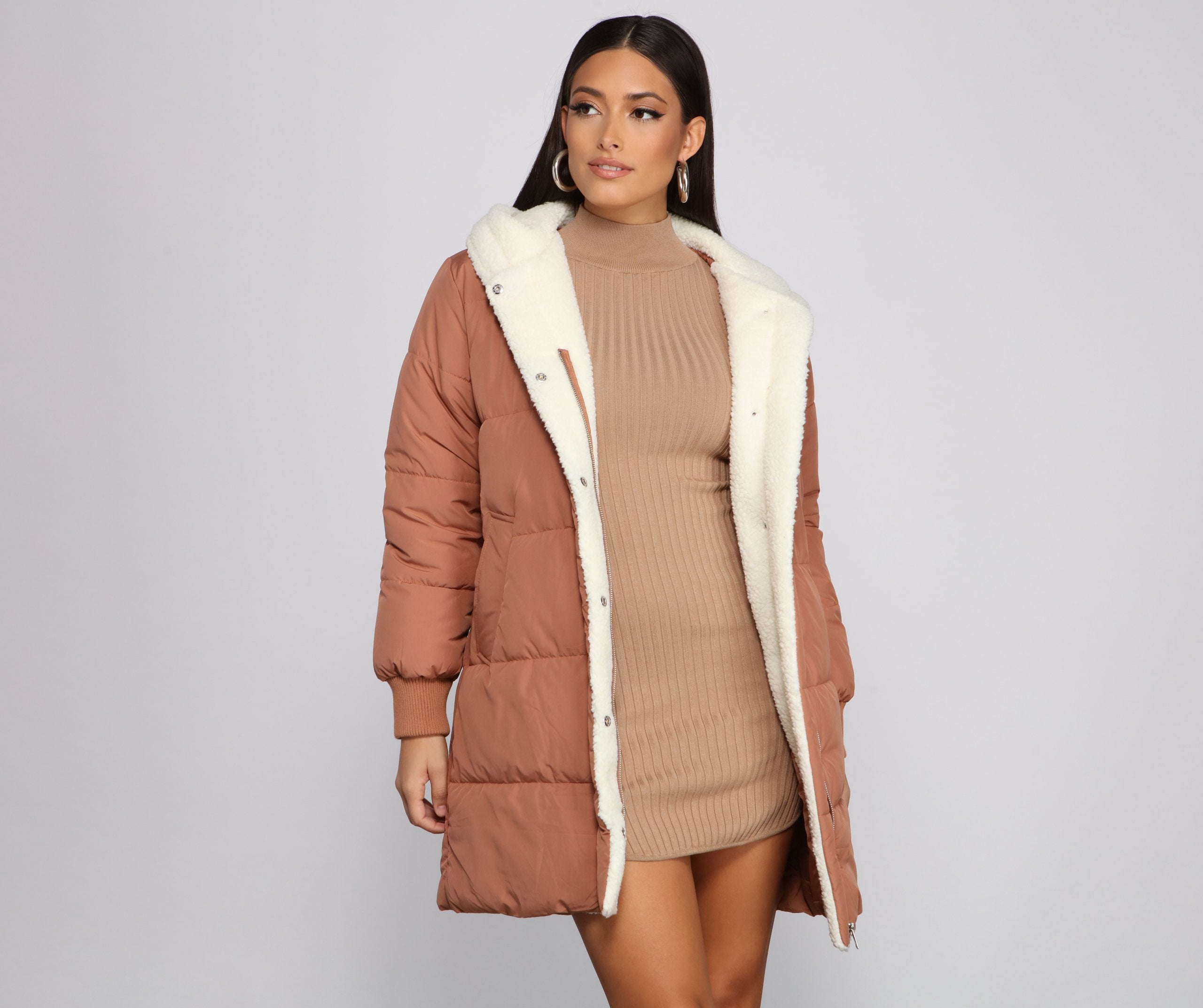 Cozy Up Long Line Puffer Jacket - Lady Occasions