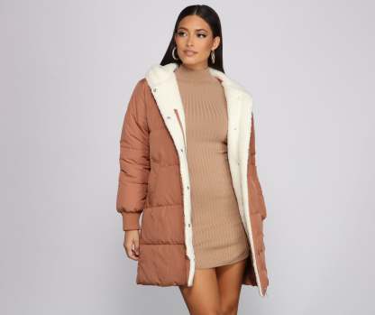 Cozy Up Long Line Puffer Jacket - Lady Occasions