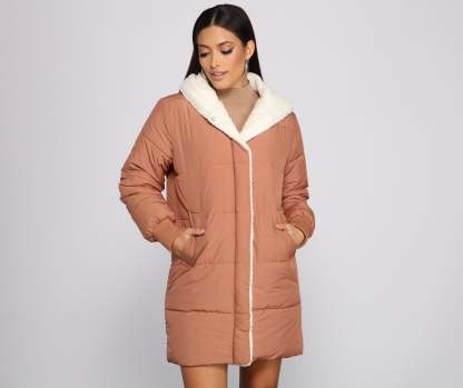 Cozy Up Long Line Puffer Jacket - Lady Occasions