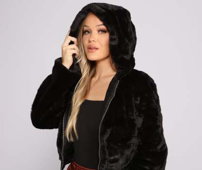 Faux-Ever Trendy Hooded Jacket - Lady Occasions