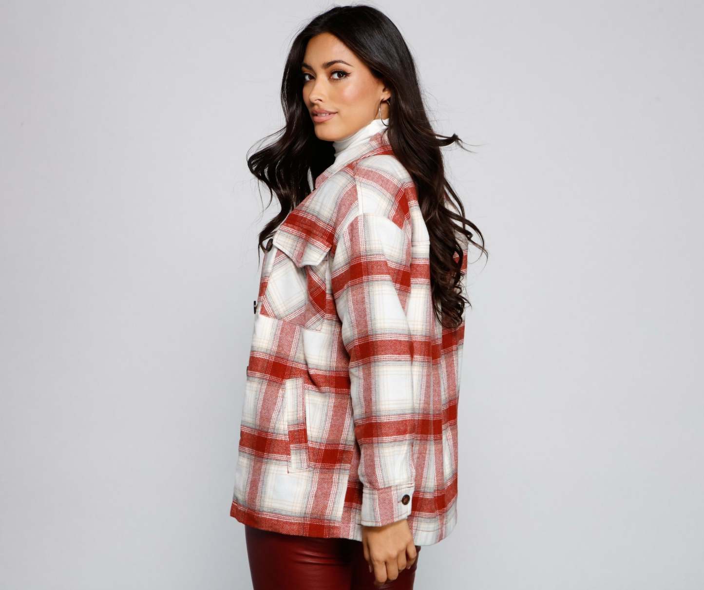 Falling For Cozy Vibes Plaid Sherpa Jacket - Lady Occasions