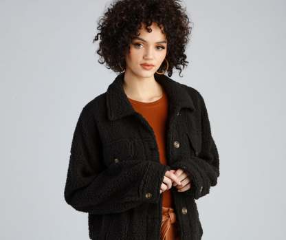 Cozy Moment Sherpa Knit Shacket - Lady Occasions