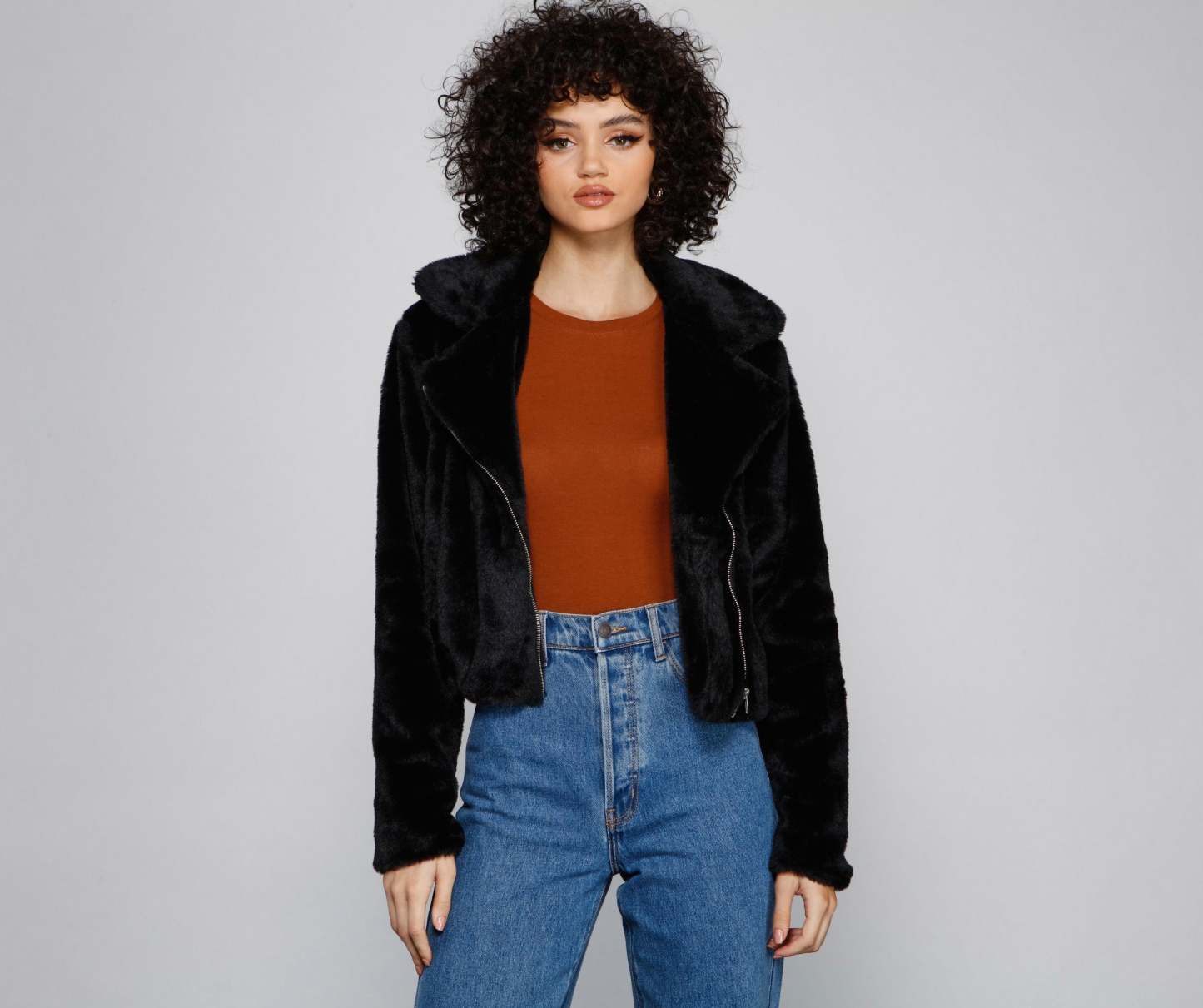 Rebel Chic Faux Fur Moto Jacket - Lady Occasions