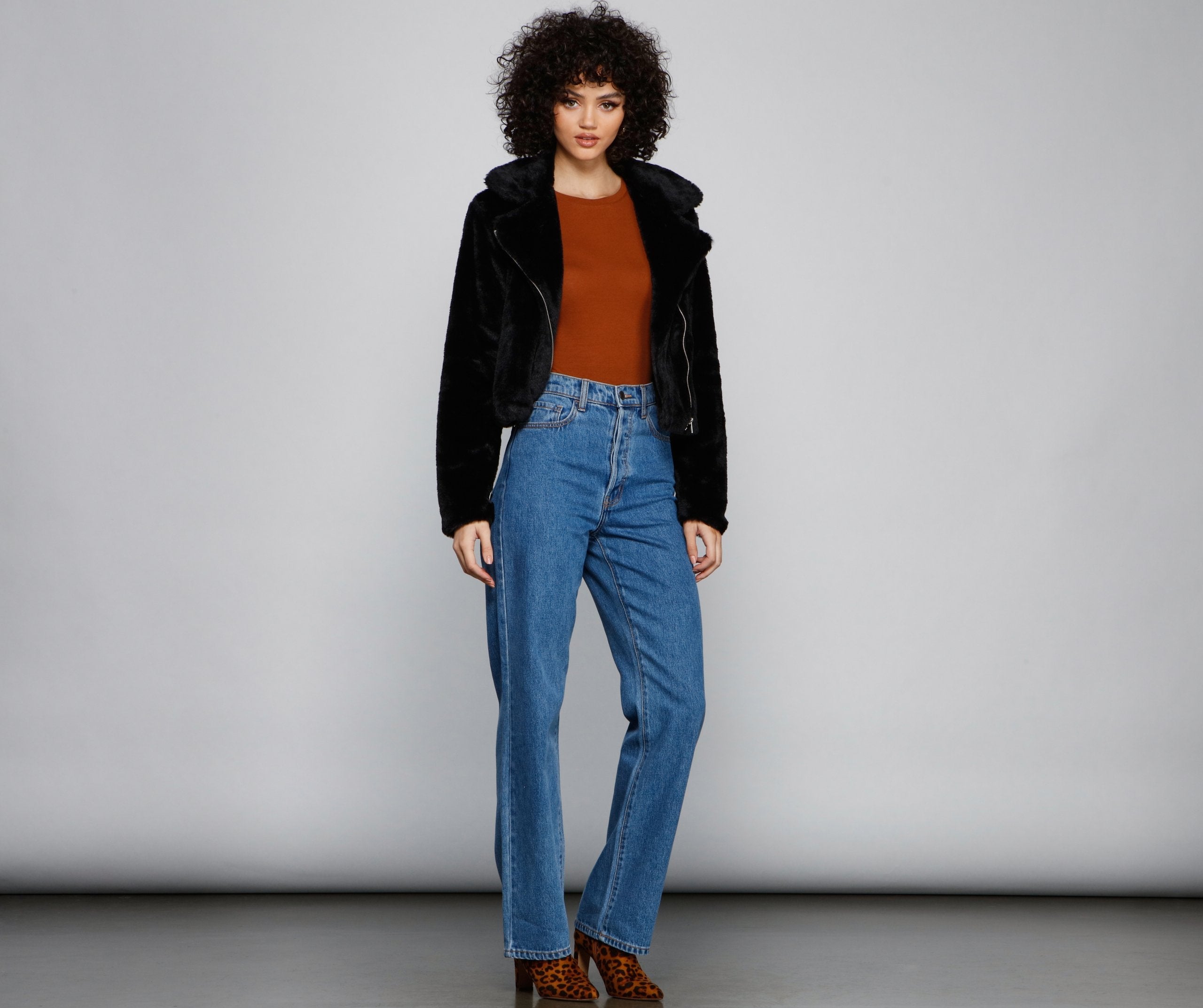 Rebel Chic Faux Fur Moto Jacket - Lady Occasions
