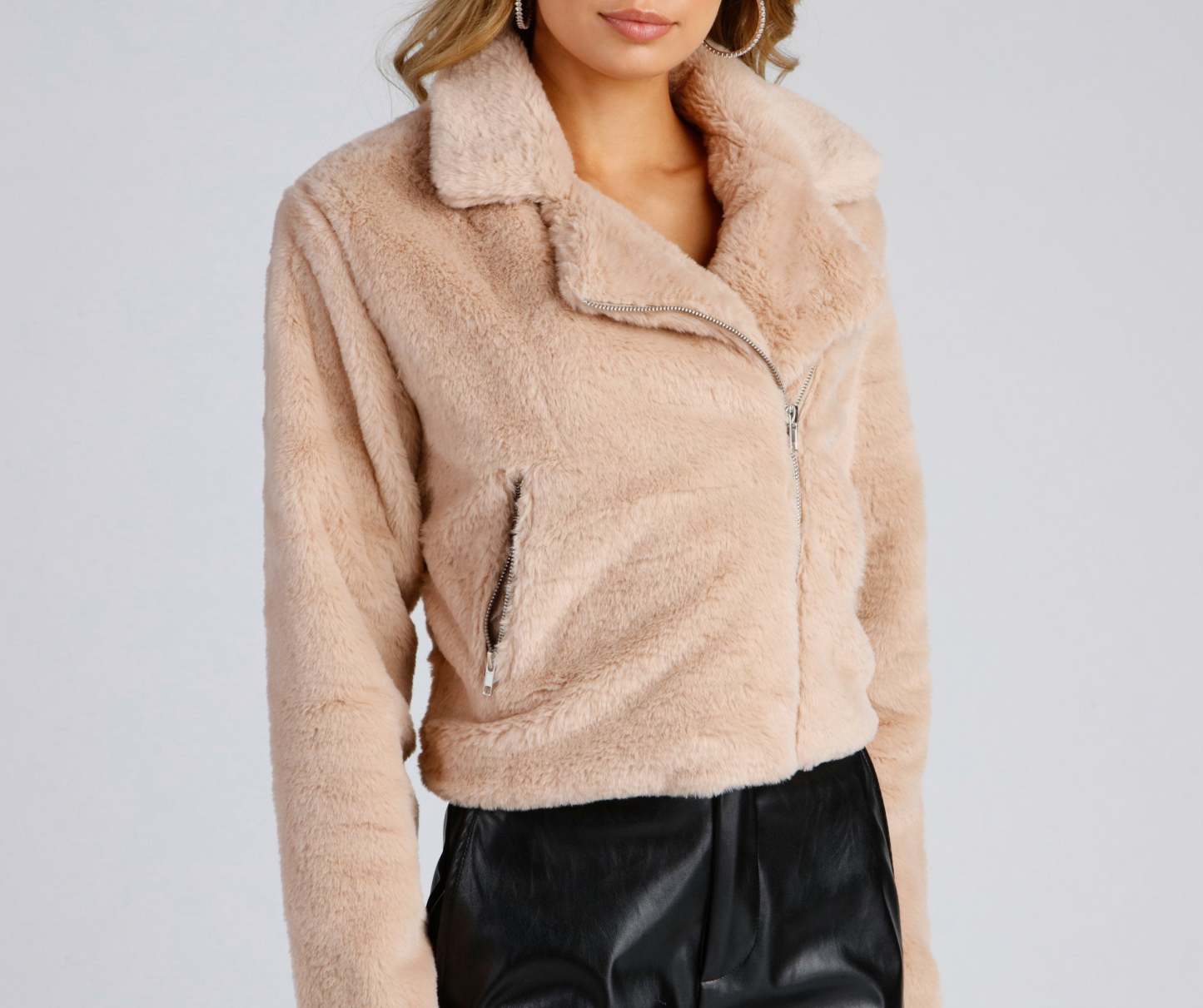 Rebel Chic Faux Fur Moto Jacket - Lady Occasions