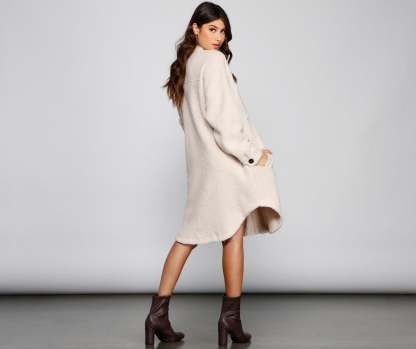 Cozy Days Sherpa Longline Shacket - Lady Occasions