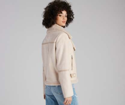 Luxe And Chic Sherpa Moto Coat - Lady Occasions