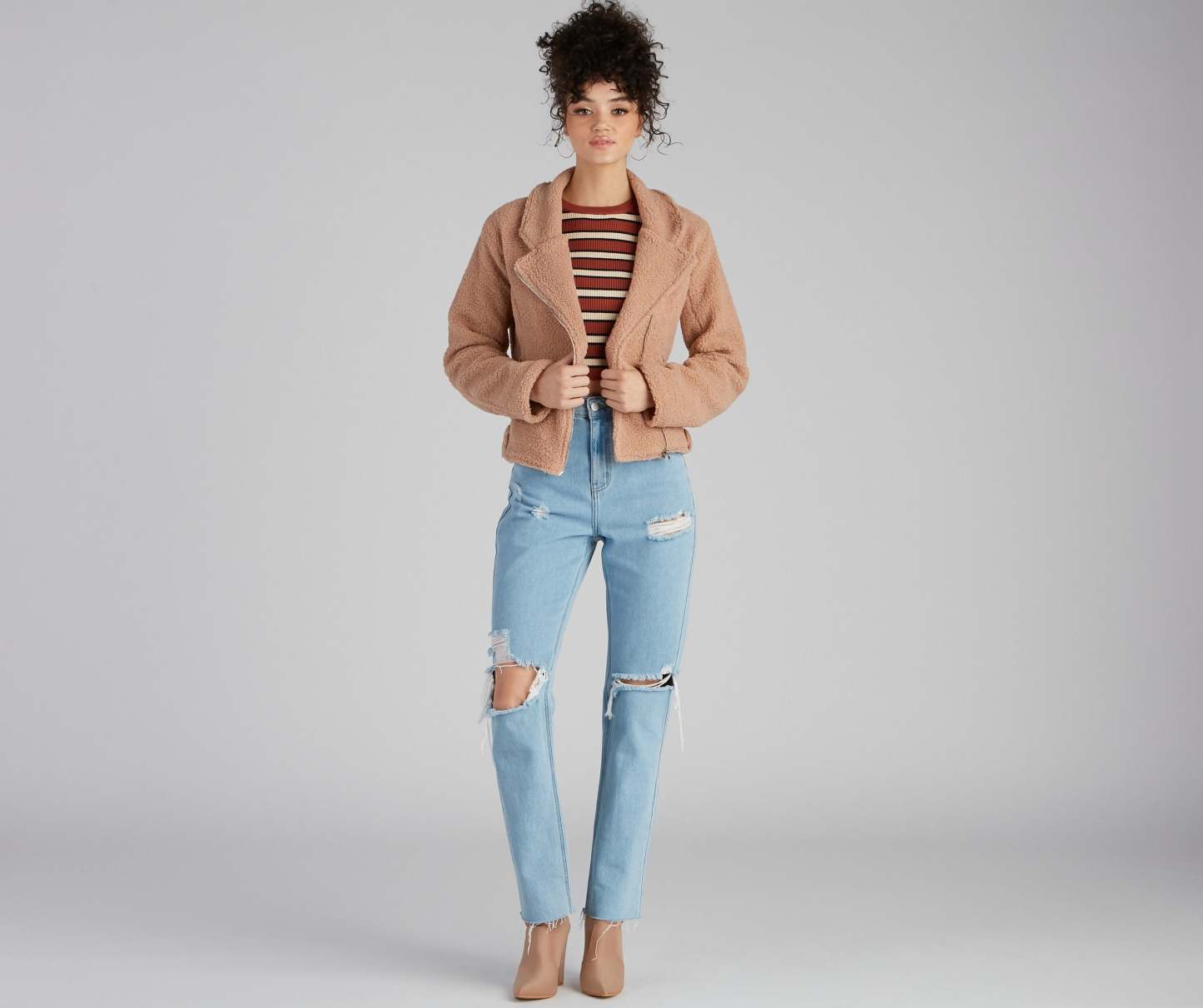 Cozy Always Faux Sherpa Moto Jacket - Lady Occasions
