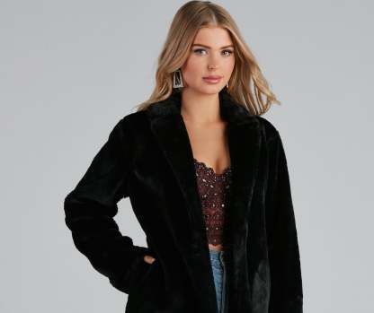 Layered In Luxe Faux Fur Coat - Lady Occasions