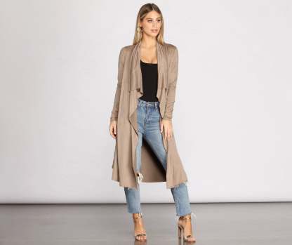 On The Town Suede Trench - Lady Occasions
