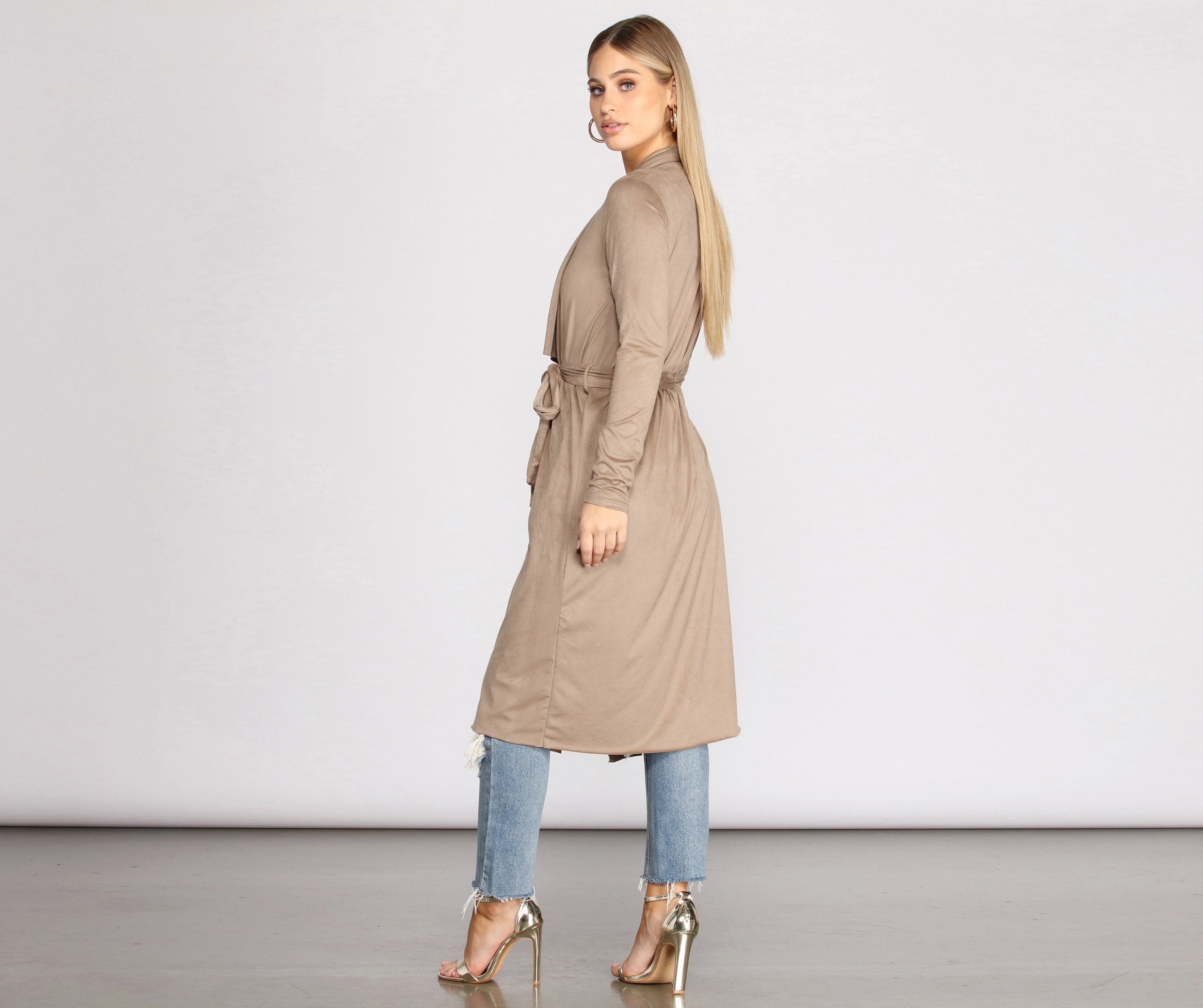 On The Town Suede Trench - Lady Occasions