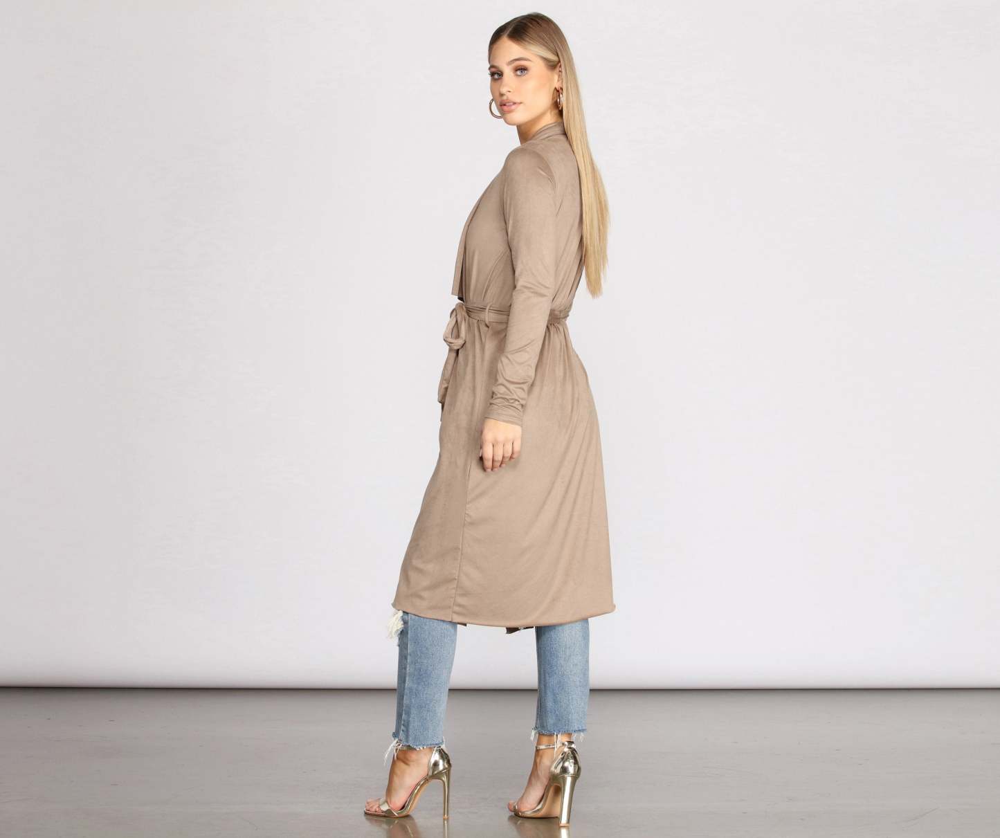 On The Town Suede Trench - Lady Occasions