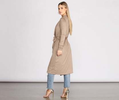 On The Town Suede Trench - Lady Occasions