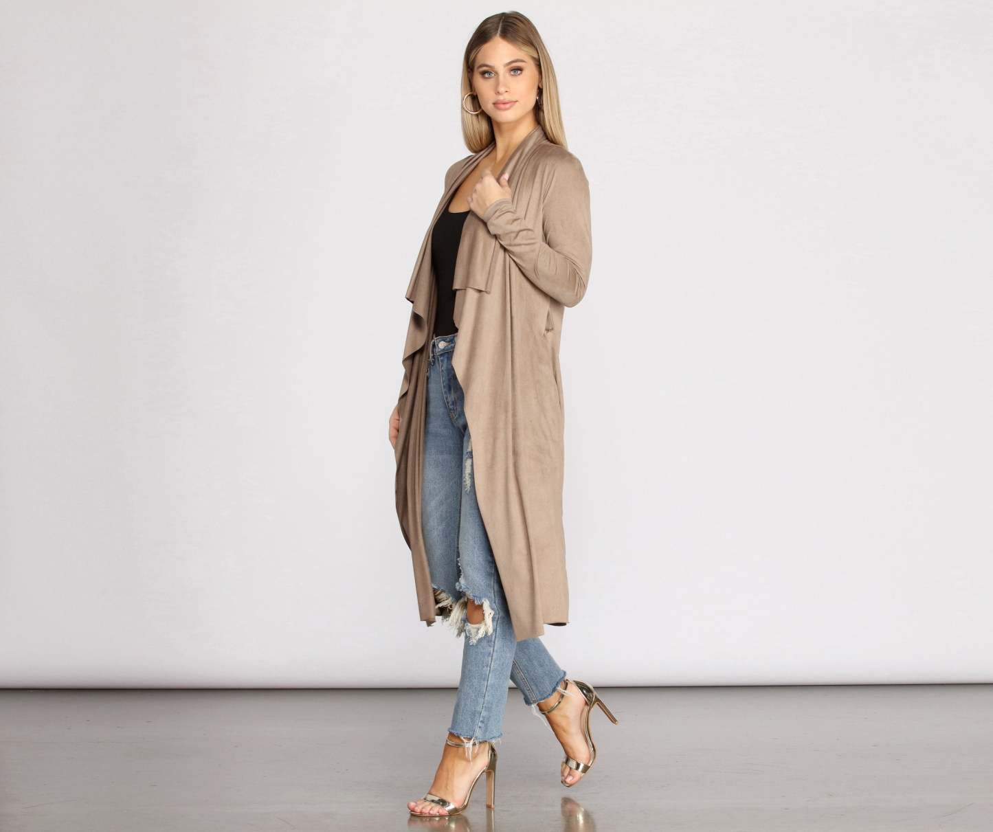 On The Town Suede Trench - Lady Occasions