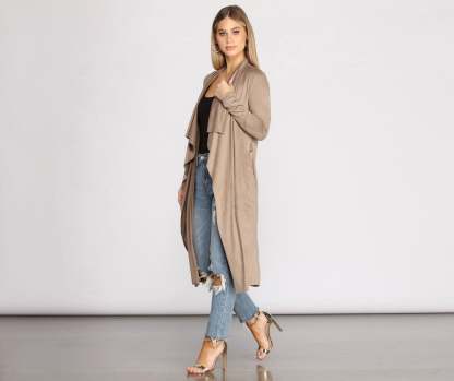 On The Town Suede Trench - Lady Occasions