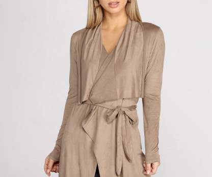 On The Town Suede Trench - Lady Occasions